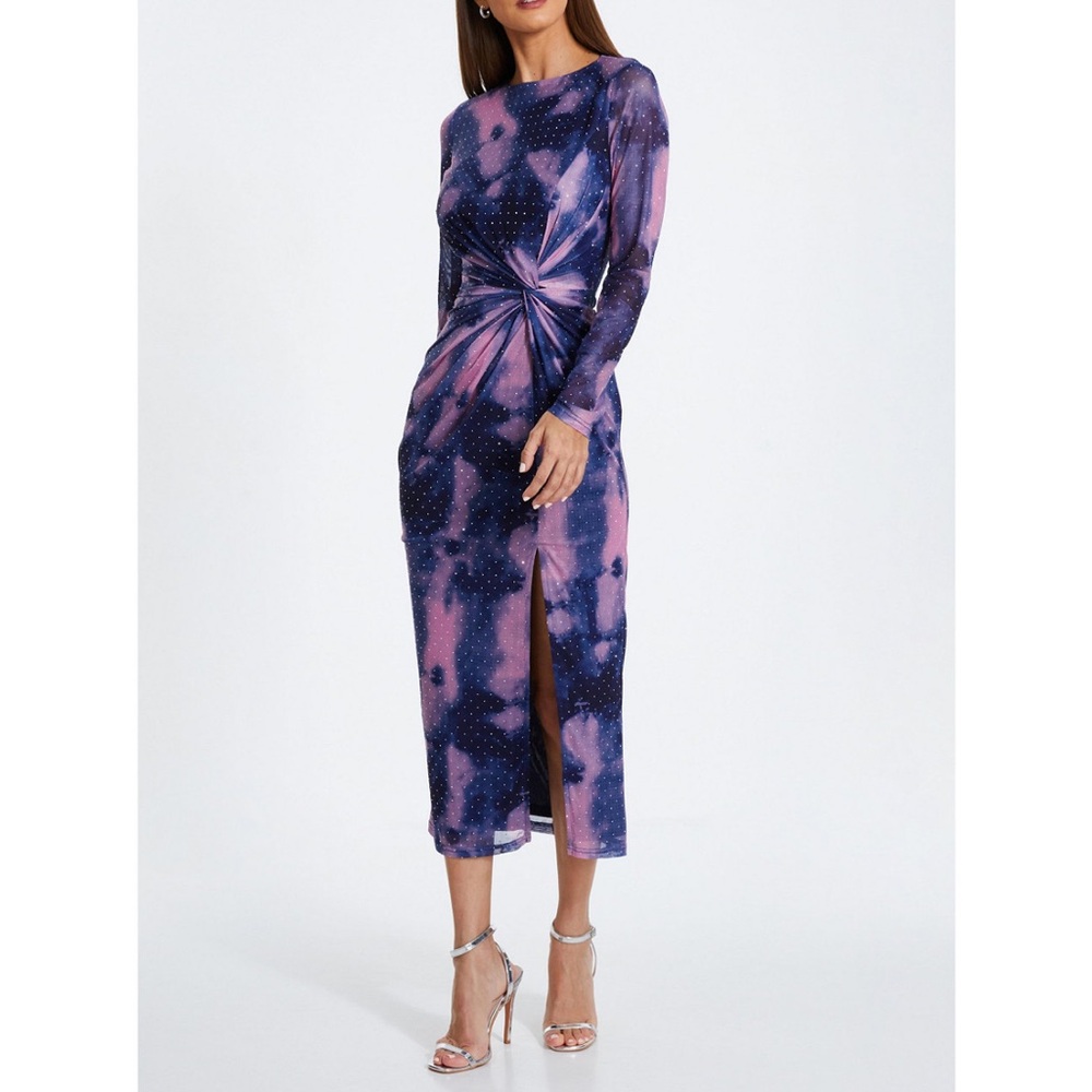 Quiz Elegant Tie-Dye Purple and Pink Skirt